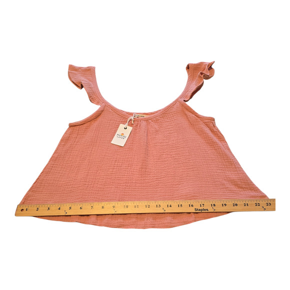 Marine Layer Tank Top Womens Size Medium Rosette Pink Feminine Coquette Romantic - Picture 8 of 8